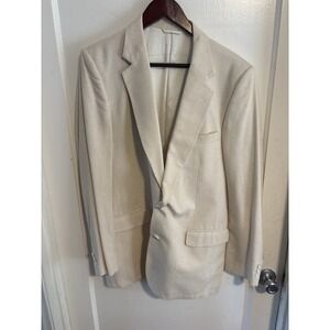 Vintage English Sports Shop Bermuda Blazer Mens 41L Ivory Linen  Flecked Flaws